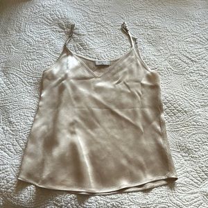 Babaton (aritzia) hammered silk champagne camisole